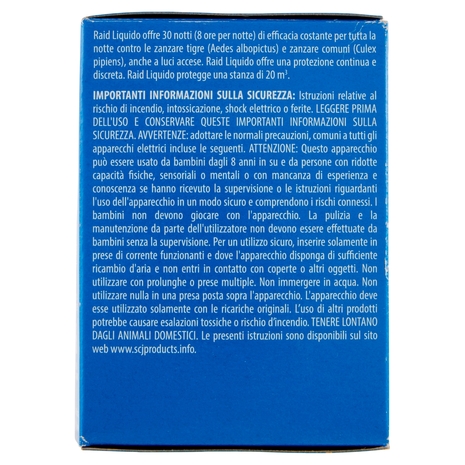 Raid Liquido Elettrico Antizanzare Contro Zanzare, 30 Notti, 1 Base e 1 Ricarica 21 ml